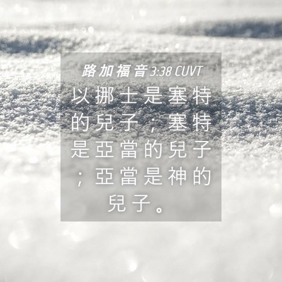 Picture 04 - 路 加 福 音 3:38 CUVT - 以 挪 士 是 塞 特 的 兒 子 ； 塞 特 - Bible Verse Picture