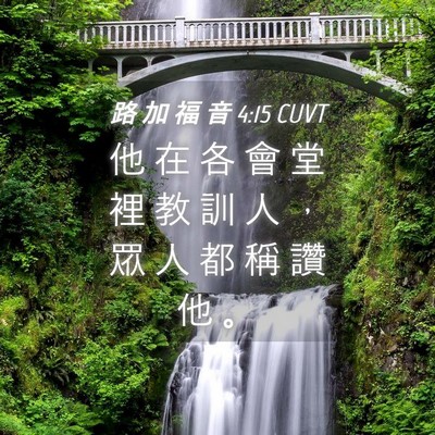 Picture 04 - 路 加 福 音 4:15 CUVT - 他 在 各 會 堂 裡 教 訓 人 ， 眾 人 - Bible Verse Picture