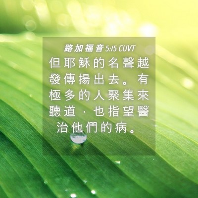 Picture 04 - 路 加 福 音 5:15 CUVT - 但 耶 穌 的 名 聲 越 發 傳 揚 出 去 - Bible Verse Picture
