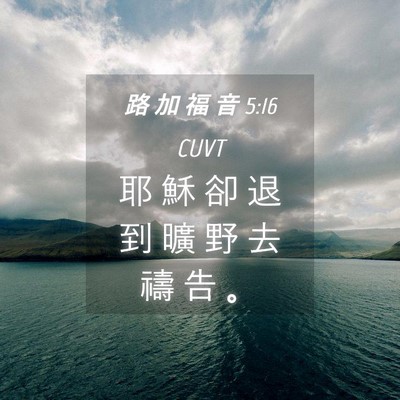 Picture 04 - 路 加 福 音 5:16 CUVT - 耶 穌 卻 退 到 曠 野 去 禱 告 - Bible Verse Picture