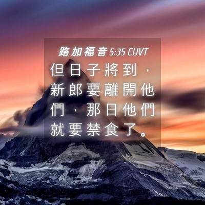 Picture 04 - 路 加 福 音 5:35 CUVT - 但 日 子 將 到 ， 新 郎 要 離 開 他 - Bible Verse Picture