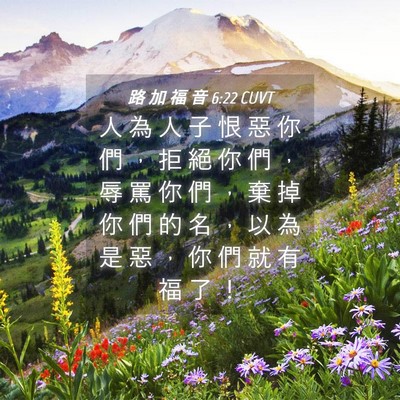 Picture 04 - 路 加 福 音 6:22 CUVT - 人 為 人 子 恨 惡 你 們 ， 拒 絕 你 - Bible Verse Picture