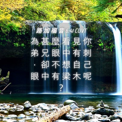 Picture 04 - 路 加 福 音 6:41 CUVT - 為 甚 麼 看 見 你 弟 兄 眼 中 有 刺 - Bible Verse Picture