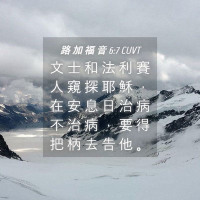 Picture 04 - 路 加 福 音 6:7 CUVT - 文 士 和 法 利 賽 人 窺 探 耶 穌 ， - Bible Verse Picture