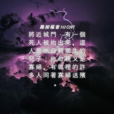 Picture 04 - 路 加 福 音 7:12 CUVT - 將 近 城 門 ， 有 一 個 死 人 被 抬 - Bible Verse Picture