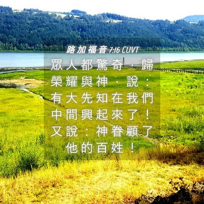 Picture 04 - 路 加 福 音 7:16 CUVT - 眾 人 都 驚 奇 ， 歸 榮 耀 與 神 ， - Bible Verse Picture