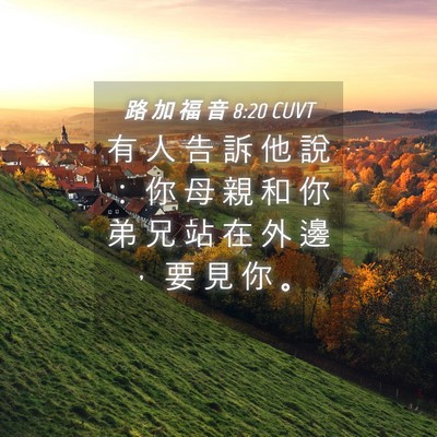 Picture 04 - 路 加 福 音 8:20 CUVT - 有 人 告 訴 他 說 ： 你 母 親 和 你 - Bible Verse Picture