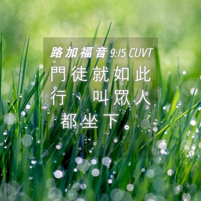 Picture 04 - 路 加 福 音 9:15 CUVT - 門 徒 就 如 此 行 ， 叫 眾 人 都 坐 - Bible Verse Picture