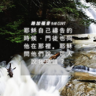 Picture 04 - 路 加 福 音 9:18 CUVT - 耶 穌 自 己 禱 告 的 時 候 ， 門 徒 - Bible Verse Picture