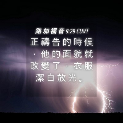 Picture 04 - 路 加 福 音 9:29 CUVT - 正 禱 告 的 時 候 ， 他 的 面 貌 就 - Bible Verse Picture