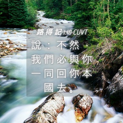 Picture 04 - 路 得 記 1:10 CUVT - 說 ： 不 然 ， 我 們 必 與 你 一 同 - Bible Verse Picture