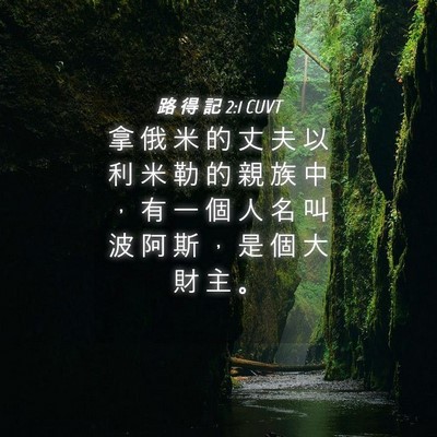 Picture 04 - 路 得 記 2:1 CUVT - 拿 俄 米 的 丈 夫 以 利 米 勒 的 親 - Bible Verse Picture