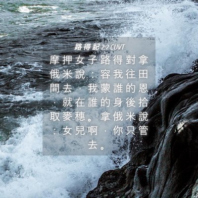 Picture 04 - 路 得 記 2:2 CUVT - 摩 押 女 子 路 得 對 拿 俄 米 說 ： - Bible Verse Picture
