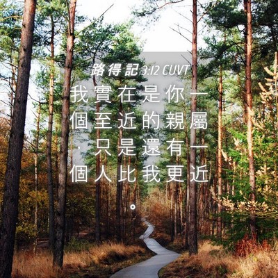 Picture 04 - 路 得 記 3:12 CUVT - 我 實 在 是 你 一 個 至 近 的 親 屬 - Bible Verse Picture