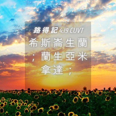 Picture 04 - 路 得 記 4:19 CUVT - 希 斯 崙 生 蘭 ； 蘭 生 亞 米 拿 達 - Bible Verse Picture