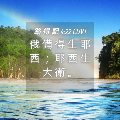 Picture 04 - 路 得 記 4:22 CUVT - 俄 備 得 生 耶 西 ； 耶 西 生 大 衛 - Bible Verse Picture