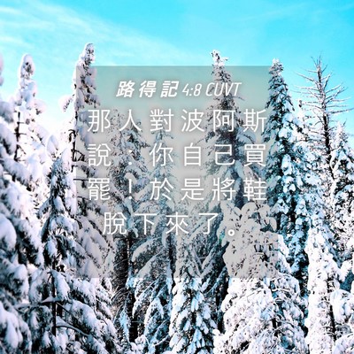 Picture 04 - 路 得 記 4:8 CUVT - 那 人 對 波 阿 斯 說 ： 你 自 己 買 - Bible Verse Picture