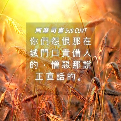 Picture 04 - 阿 摩 司 書 5:10 CUVT - 你 們 怨 恨 那 在 城 門 口 責 備 人 - Bible Verse Picture