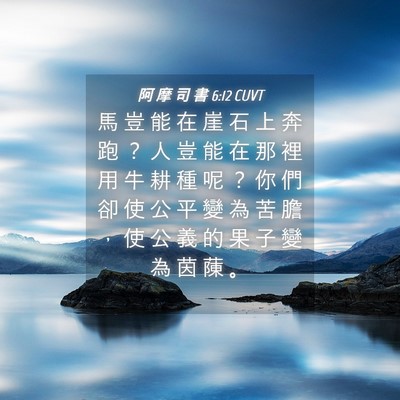 Picture 04 - 阿 摩 司 書 6:12 CUVT - 馬 豈 能 在 崖 石 上 奔 跑 ？ 人 豈 - Bible Verse Picture