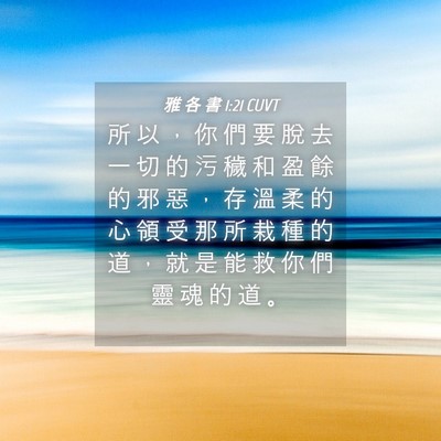 Picture 04 - 雅 各 書 1:21 CUVT - 所 以 ， 你 們 要 脫 去 一 切 的 污 - Bible Verse Picture