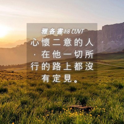 Picture 04 - 雅 各 書 1:8 CUVT - 心 懷 二 意 的 人 ， 在 他 一 切 所 - Bible Verse Picture