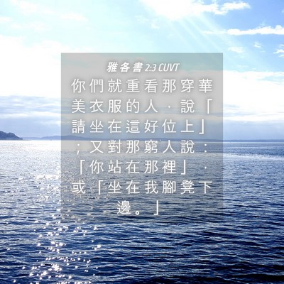 Picture 04 - 雅 各 書 2:3 CUVT - 你 們 就 重 看 那 穿 華 美 衣 服 的 - Bible Verse Picture