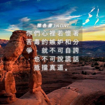 Picture 04 - 雅 各 書 3:14 CUVT - 你 們 心 裡 若 懷 著 苦 毒 的 嫉 妒 - Bible Verse Picture