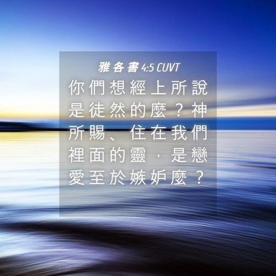 Picture 04 - 雅 各 書 4:5 CUVT - 你 們 想 經 上 所 說 是 徒 然 的 麼 - Bible Verse Picture