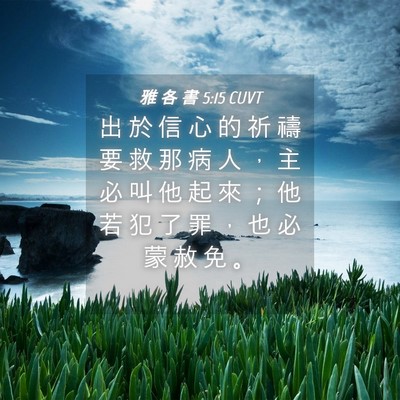 Picture 04 - 雅 各 書 5:15 CUVT - 出 於 信 心 的 祈 禱 要 救 那 病 人 - Bible Verse Picture