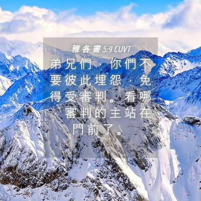 Picture 04 - 雅 各 書 5:9 CUVT - 弟 兄 們 ， 你 們 不 要 彼 此 埋 怨 - Bible Verse Picture