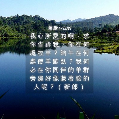 Picture 04 - 雅 歌 1:7 CUVT - 我 心 所 愛 的 啊 ， 求 你 告 訴 我 - Bible Verse Picture