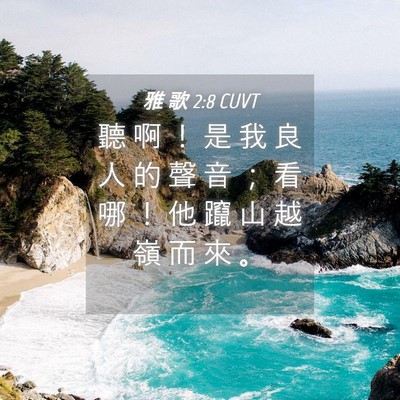 Picture 04 - 雅 歌 2:8 CUVT - 聽 啊 ！ 是 我 良 人 的 聲 音 ； 看 - Bible Verse Picture