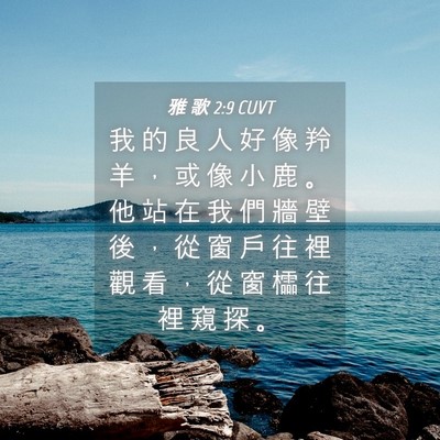 Picture 04 - 雅 歌 2:9 CUVT - 我 的 良 人 好 像 羚 羊 ， 或 像 小 - Bible Verse Picture