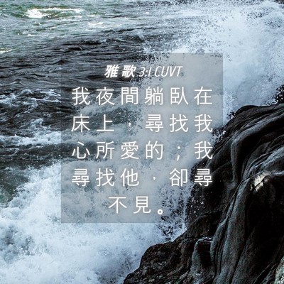 Picture 04 - 雅 歌 3:1 CUVT - 我 夜 間 躺 臥 在 床 上 ， 尋 找 我 - Bible Verse Picture