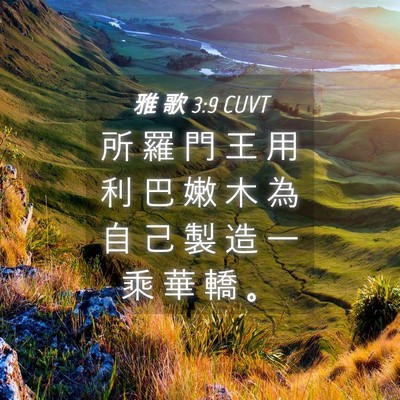 Picture 04 - 雅 歌 3:9 CUVT - 所 羅 門 王 用 利 巴 嫩 木 為 自 己 - Bible Verse Picture