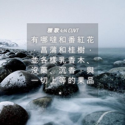 Picture 04 - 雅 歌 4:14 CUVT - 有 哪 噠 和 番 紅 花 ， 菖 蒲 和 桂 - Bible Verse Picture