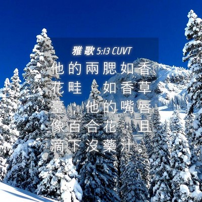Picture 04 - 雅 歌 5:13 CUVT - 他 的 兩 腮 如 香 花 畦 ， 如 香 草 - Bible Verse Picture
