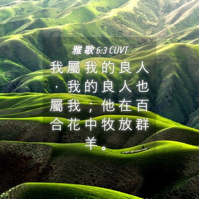 Picture 04 - 雅 歌 6:3 CUVT - 我 屬 我 的 良 人 ， 我 的 良 人 也 - Bible Verse Picture