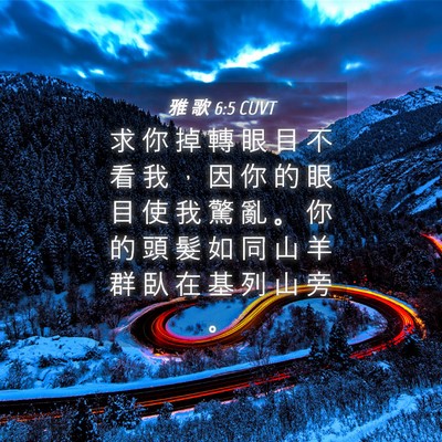 Picture 04 - 雅 歌 6:5 CUVT - 求 你 掉 轉 眼 目 不 看 我 ， 因 你 - Bible Verse Picture