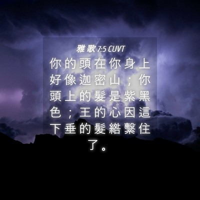 Picture 04 - 雅 歌 7:5 CUVT - 你 的 頭 在 你 身 上 好 像 迦 密 山 - Bible Verse Picture