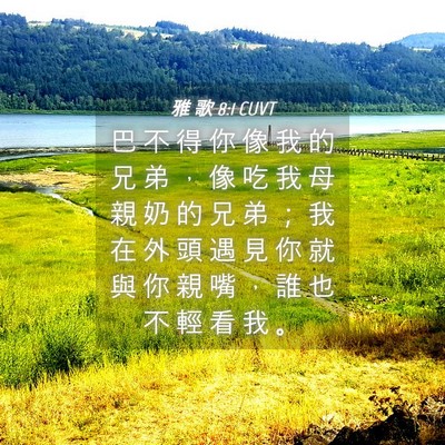 Picture 04 - 雅 歌 8:1 CUVT - 巴 不 得 你 像 我 的 兄 弟 ， 像 吃 - Bible Verse Picture