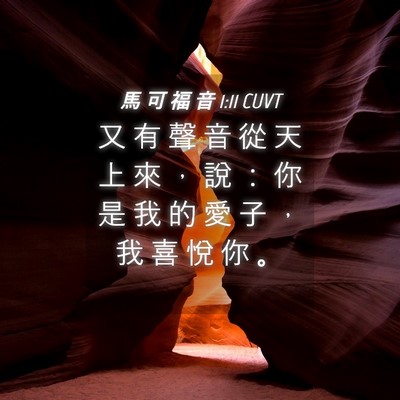 Picture 04 - 馬 可 福 音 1:11 CUVT - 又 有 聲 音 從 天 上 來 ， 說 ： 你 - Bible Verse Picture
