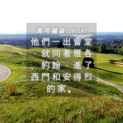 Picture 04 - 馬 可 福 音 1:29 CUVT - 他 們 一 出 會 堂 ， 就 同 著 雅 各 - Bible Verse Picture