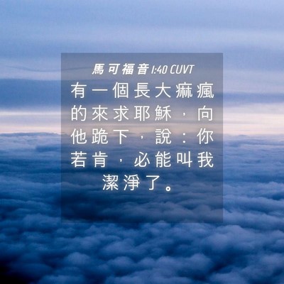 Picture 04 - 馬 可 福 音 1:40 CUVT - 有 一 個 長 大 痲 瘋 的 來 求 耶 穌 - Bible Verse Picture