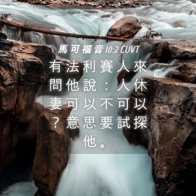 Picture 04 - 馬 可 福 音 10:2 CUVT - 有 法 利 賽 人 來 問 他 說 ： 人 休 - Bible Verse Picture