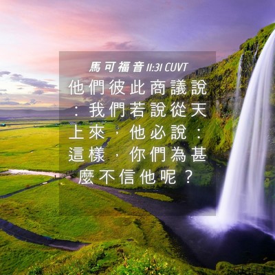 Picture 04 - 馬 可 福 音 11:31 CUVT - 他 們 彼 此 商 議 說 ： 我 們 若 說 - Bible Verse Picture