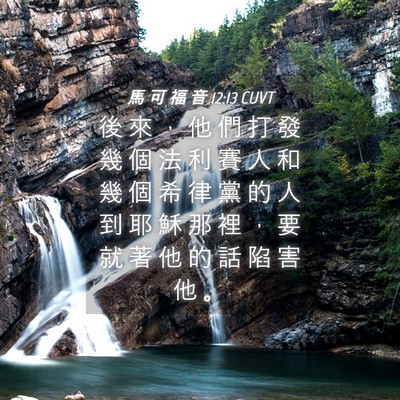 Picture 04 - 馬 可 福 音 12:13 CUVT - 後 來 ， 他 們 打 發 幾 個 法 利 賽 - Bible Verse Picture