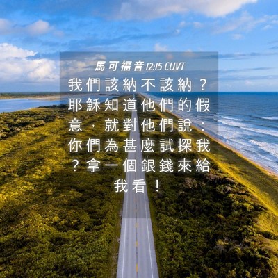 Picture 04 - 馬 可 福 音 12:15 CUVT - 我 們 該 納 不 該 納 ？ 耶 穌 知 道 - Bible Verse Picture