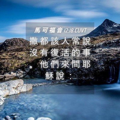 Picture 04 - 馬 可 福 音 12:18 CUVT - 撒 都 該 人 常 說 沒 有 復 活 的 事 - Bible Verse Picture