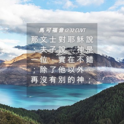 Picture 04 - 馬 可 福 音 12:32 CUVT - 那 文 士 對 耶 穌 說 ： 夫 子 說 ， - Bible Verse Picture